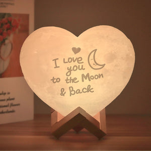 Customized Heart Shape Moon Lamp