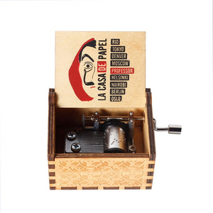 Cute Tiny Hand-cranked Wooden Music Box