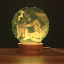 Load image into Gallery viewer, Custom Photo &amp; Text Crystal Wooden Base Lamp
