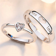 Load image into Gallery viewer, Zircon Heart Matching Couple Rings Set
