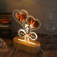 Load image into Gallery viewer, Custom Photo Heart Infinity Display Base Lamp
