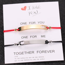 Load image into Gallery viewer, Personalized Couple Bracelets for Women Men His and Hers Nameplate
