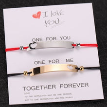 Load image into Gallery viewer, Personalized Couple Bracelets for Women Men His and Hers Nameplate
