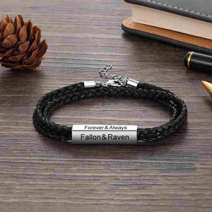 personalized mens leather bracelet