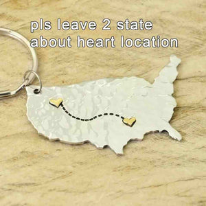 Personalized State To State United States Keychain
