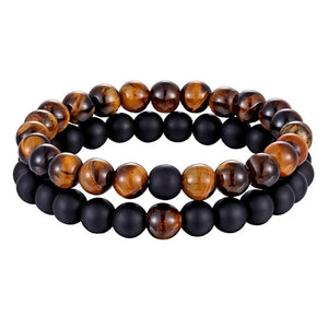 Natural Stone Yoga Beaded Distance Bracelet for Couples