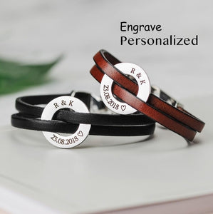 Leather Custom Stainless Steel Bracelets