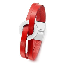 Load image into Gallery viewer, Leather Custom Stainless Steel Bracelets

