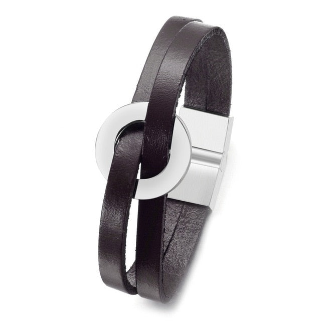Leather Custom Stainless Steel Bracelets