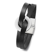 Load image into Gallery viewer, Leather Custom Stainless Steel Bracelets
