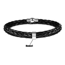 Load image into Gallery viewer, Customized Name Men Leather Bracelet - moderntoolshop
