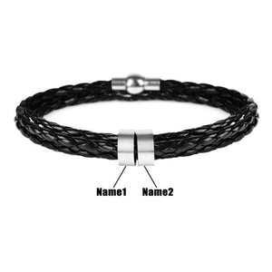 Customized Name Men Leather Bracelet - moderntoolshop