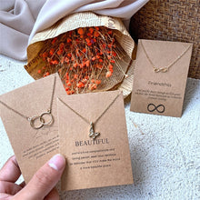 Load image into Gallery viewer, Gold Color Round Infinite Butterfly Necklace For Women Drop shipping Gift Necklaces With Card 2020 Fashion  Jewelry
