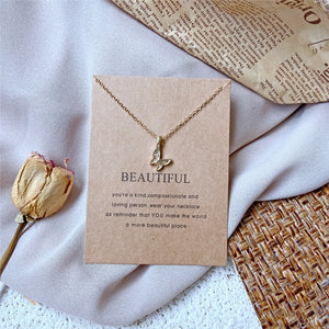 Gold Color Round Infinite Butterfly Necklace For Women Drop shipping Gift Necklaces With Card 2020 Fashion  Jewelry