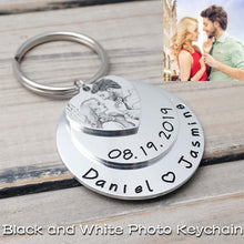 Load image into Gallery viewer, Personalized Photo 3-Layered Keychain

