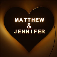Load image into Gallery viewer, Personalized Love Heart LED Night Light for Couples
