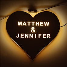 Load image into Gallery viewer, Personalized Love Heart LED Night Light for Couples
