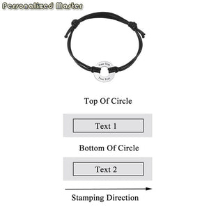 Personalized Master Custom Bracelet Stainless Steel Bracelets Adjustable Leather Engrave Encourage Text Letter Bracelet Jewelry