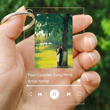 Load image into Gallery viewer, Personalized Photo And Song Spotify Keychain
