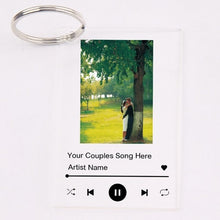 Load image into Gallery viewer, Personalized Photo And Song Spotify Keychain

