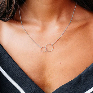 To My Best Friend Double Circle Pendant Chain Necklace