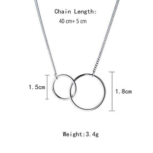 To My Best Friend Double Circle Pendant Chain Necklace