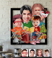 Load image into Gallery viewer, Personalized Christmas Family Caricature OF 3D Wood

