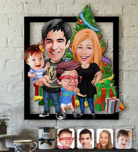 Load image into Gallery viewer, Personalized Christmas Family Caricature OF 3D Wood
