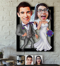 Load image into Gallery viewer, Personalized Maried Caricature OF 3D Wood
