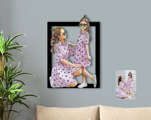 Personalized Family Caricature OF 3D Wood