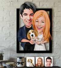 Load image into Gallery viewer, Personalized Pet Friendly Family Caricature OF 3D Wood
