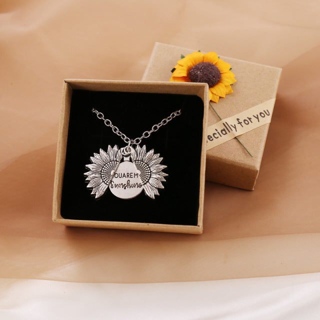 You Are My Sunshine Sunflower Necklaces For Women