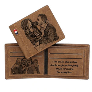 Personalized Picture Engraving Leather Wallet